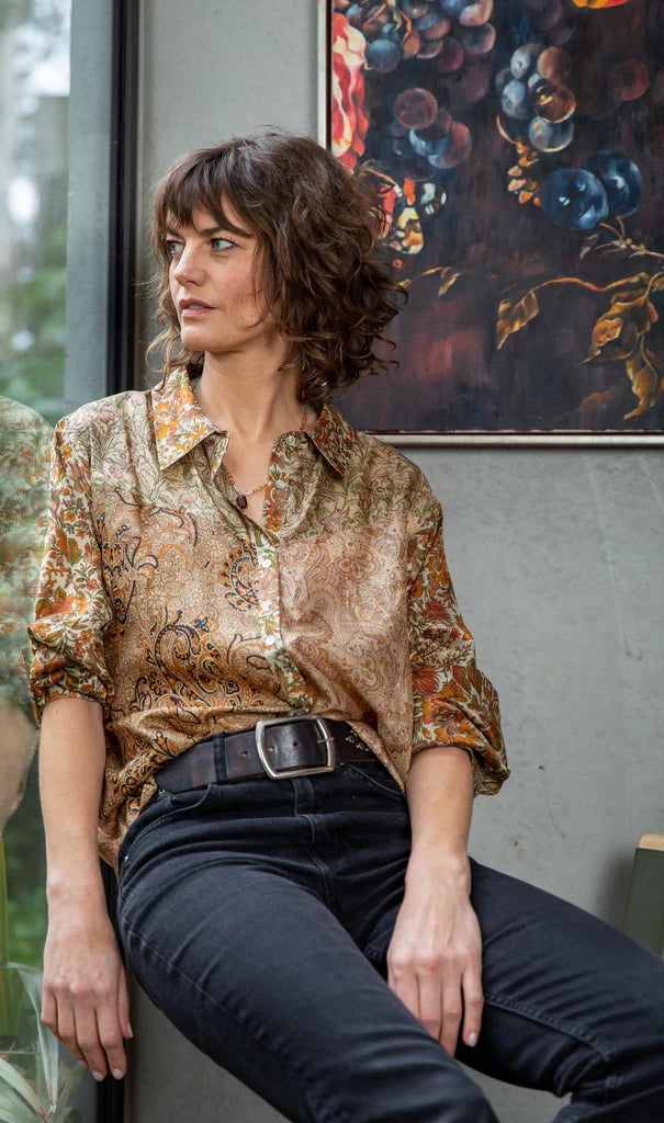 Mandalay Daisy Crepe Shirt WAS $255