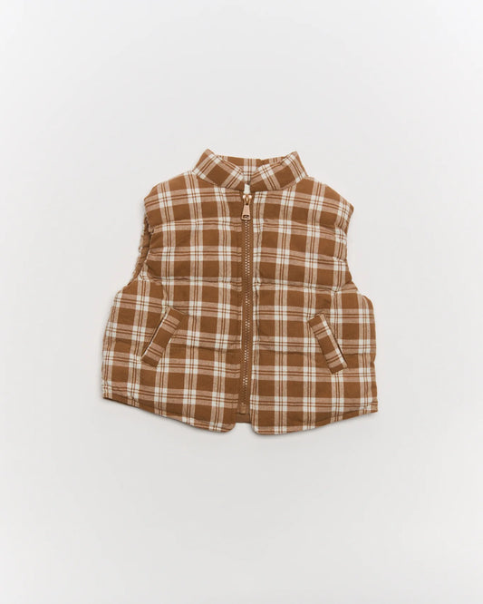 Walnut Liam Tan Check Vest