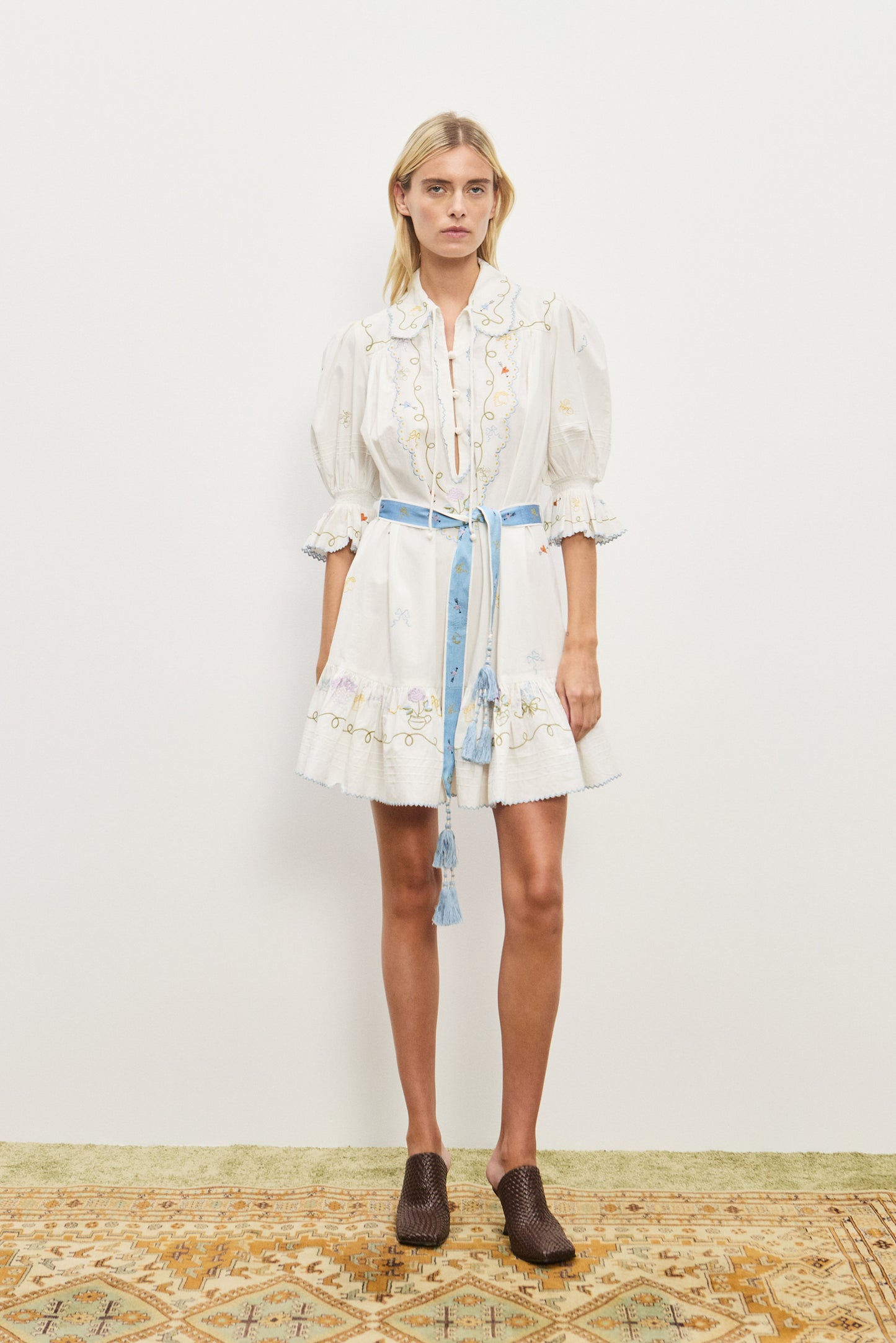 Alemais Giulia Embroidered Mini Dress