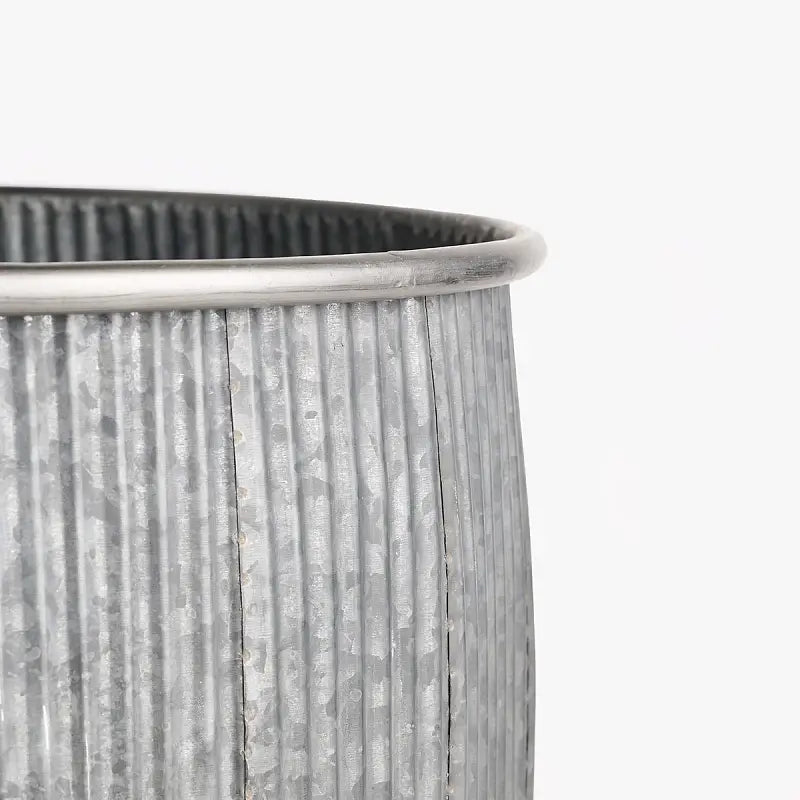Wicka Baroque Fluted Metal Tin Planter