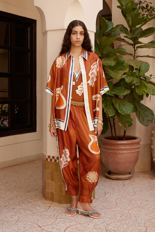 Alemais Soleil D'Amour Silk Pant