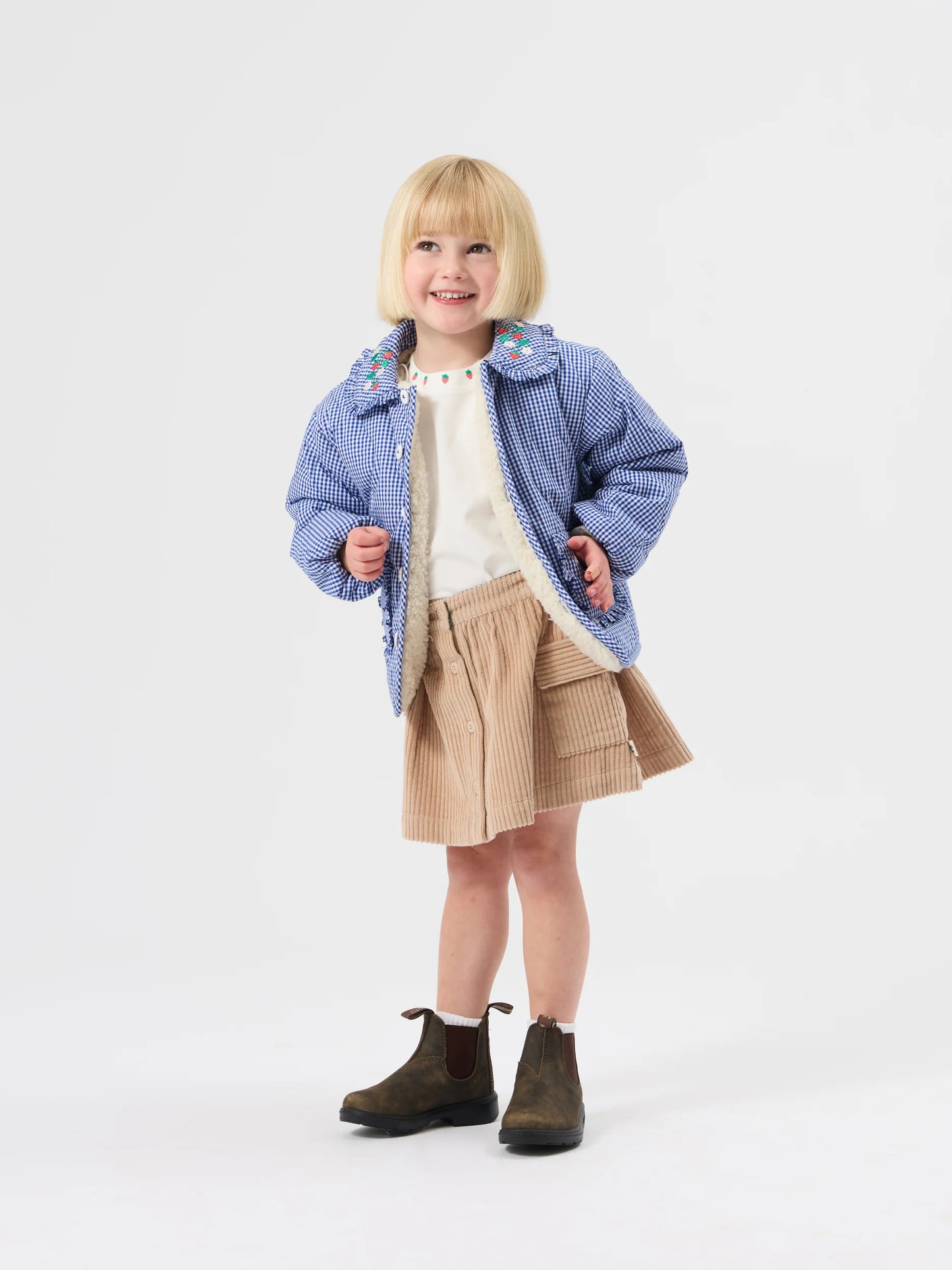 Goldie + Ace Wild Strawberry Gingham Padded Jacket