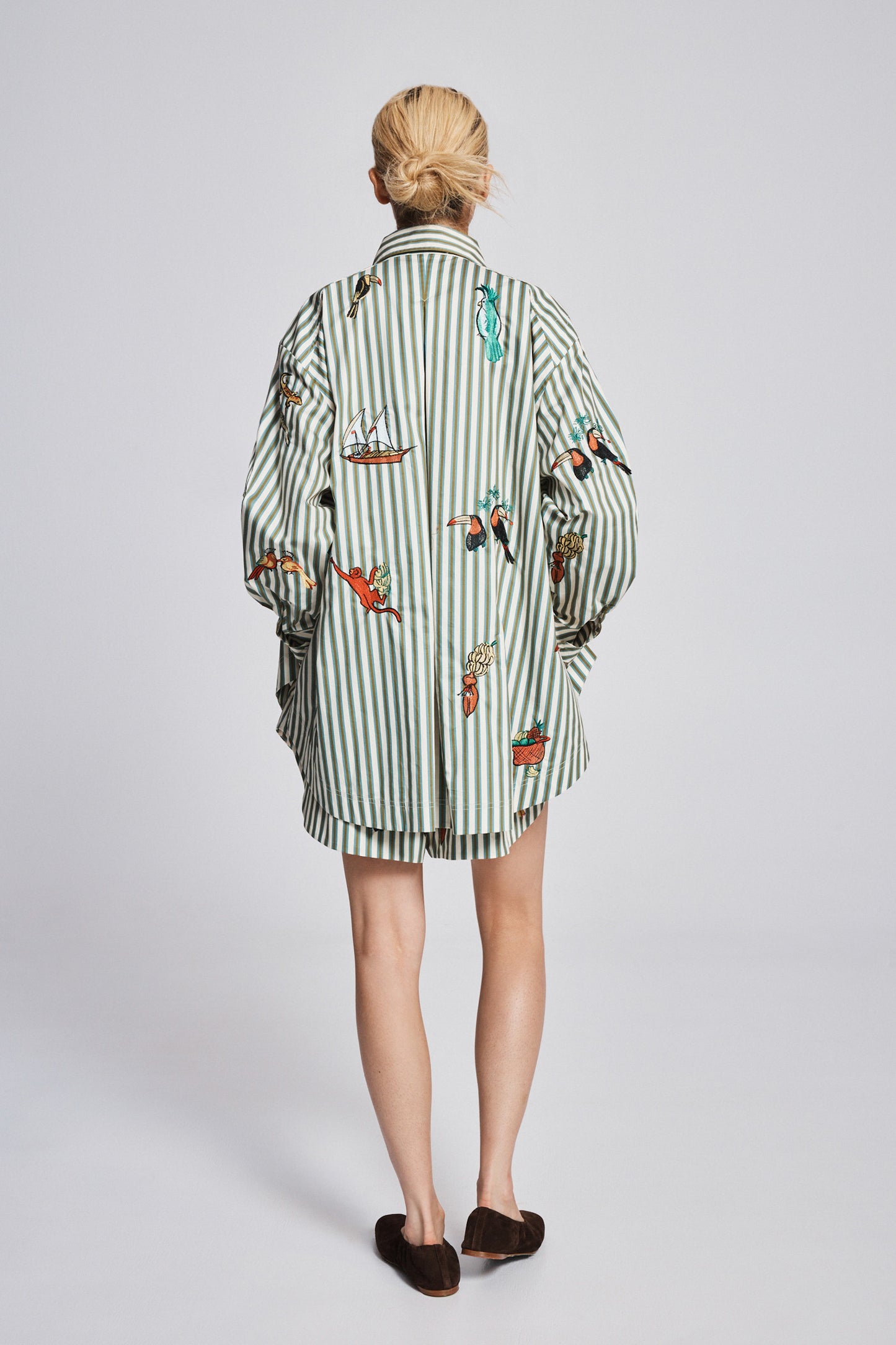 Alemais Bisou Embroidered Shirtdress Short