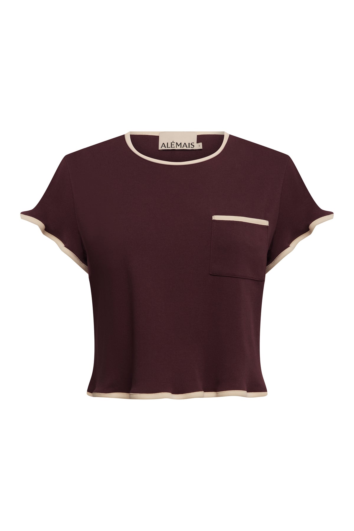 Alemais Bonetta Crop Tee Burgundy