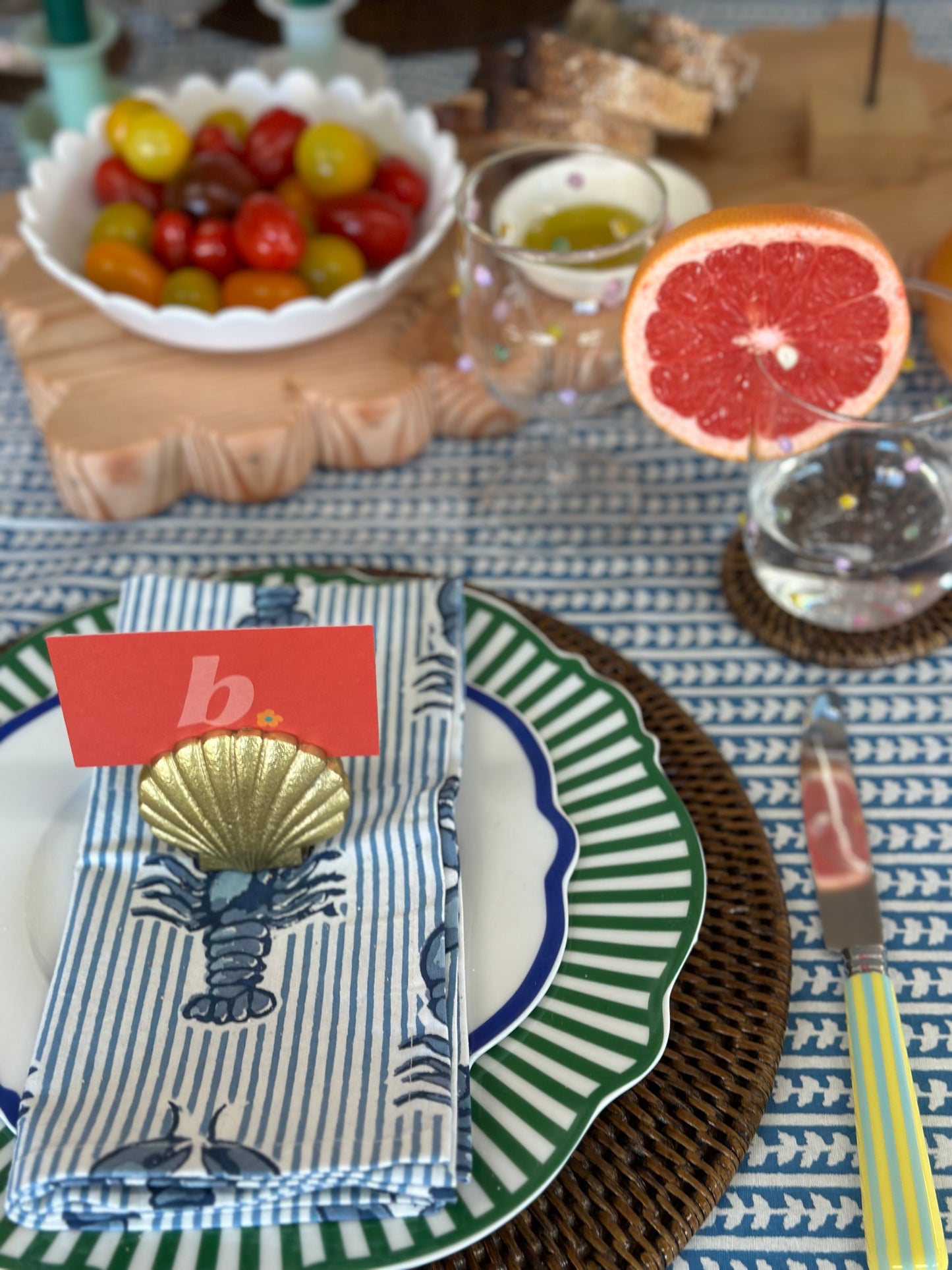 Mandalay Designs Blue Vines Table Linen
