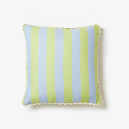 Bonnie & Neil Bold Blue Lime Stripe Cushion