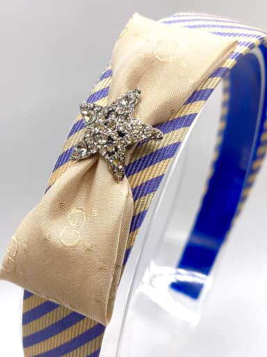 Vintage Ferragamo & Gucci Blue Striped Headband