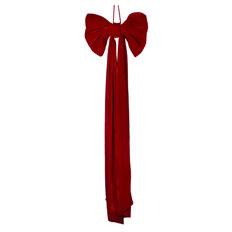 Red Velvet Bow Topper