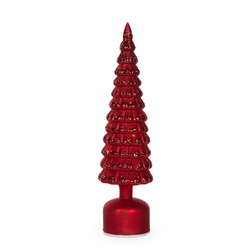 Red Mercury Glass Rotating Tree