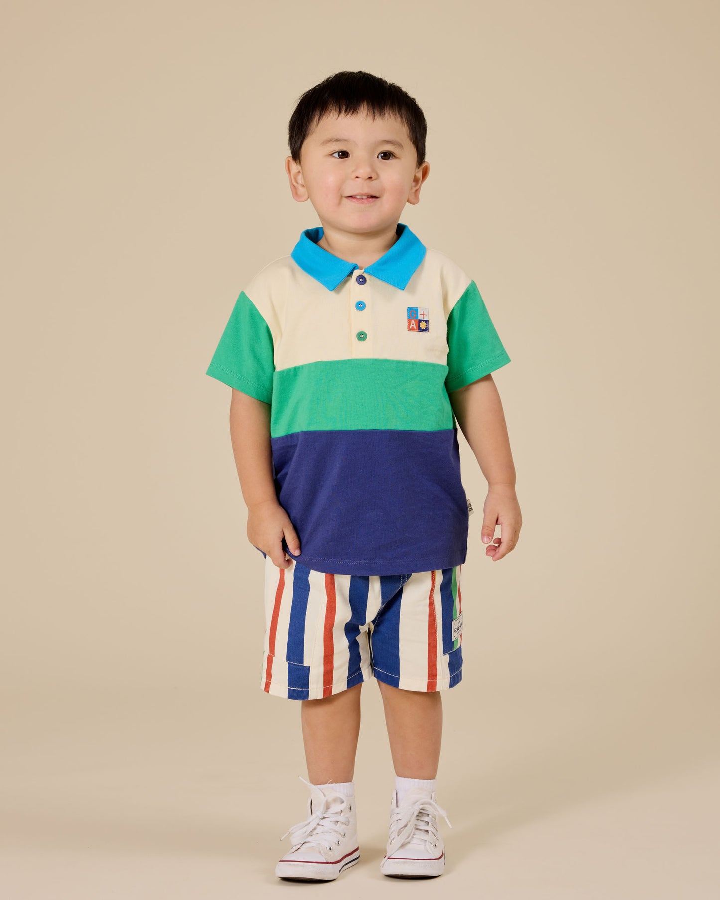 Goldie + Ace 90's Bold Stripe Noah Denim Shorts
