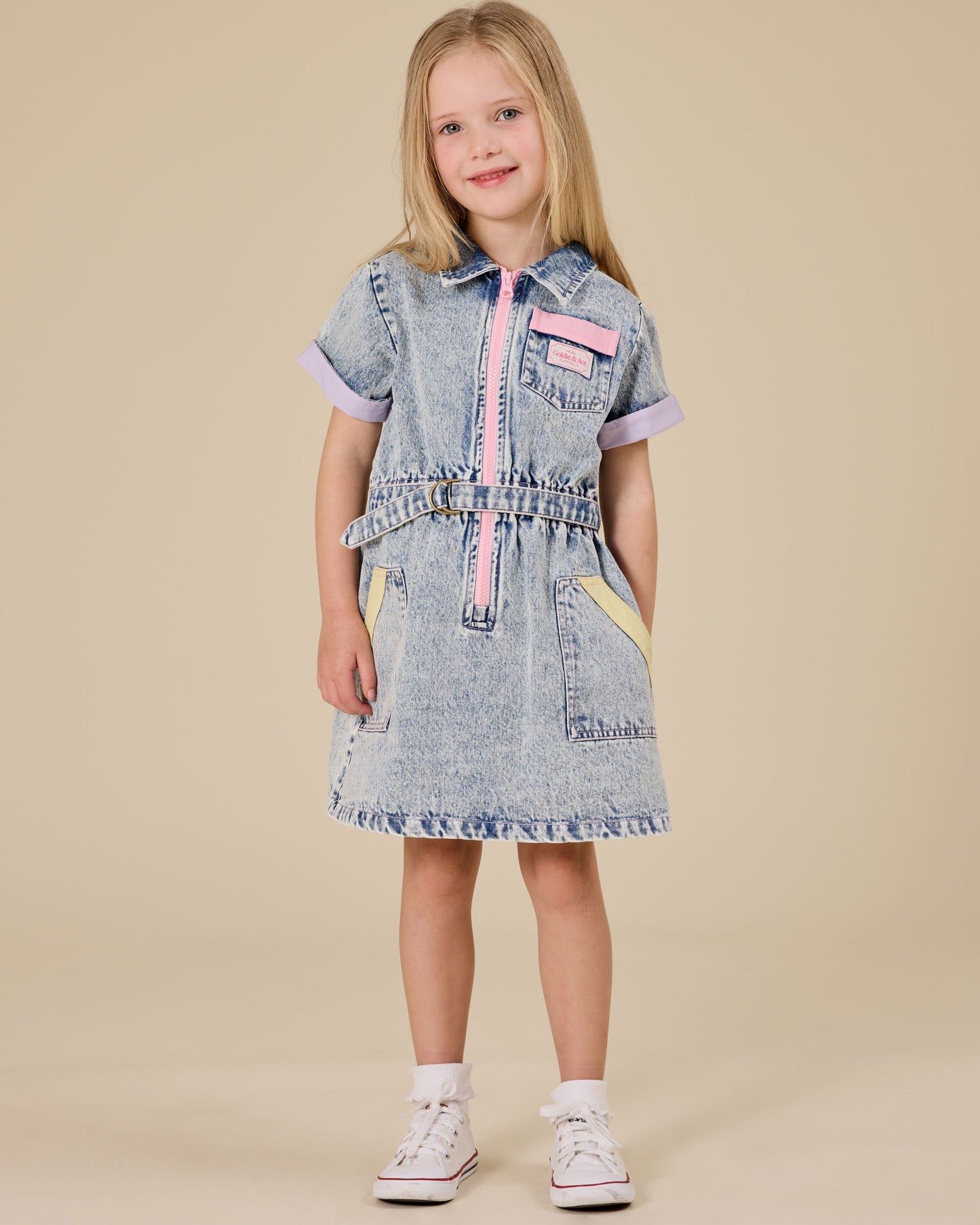 Goldie + Ace Pastel Pop Piper Denim Dress