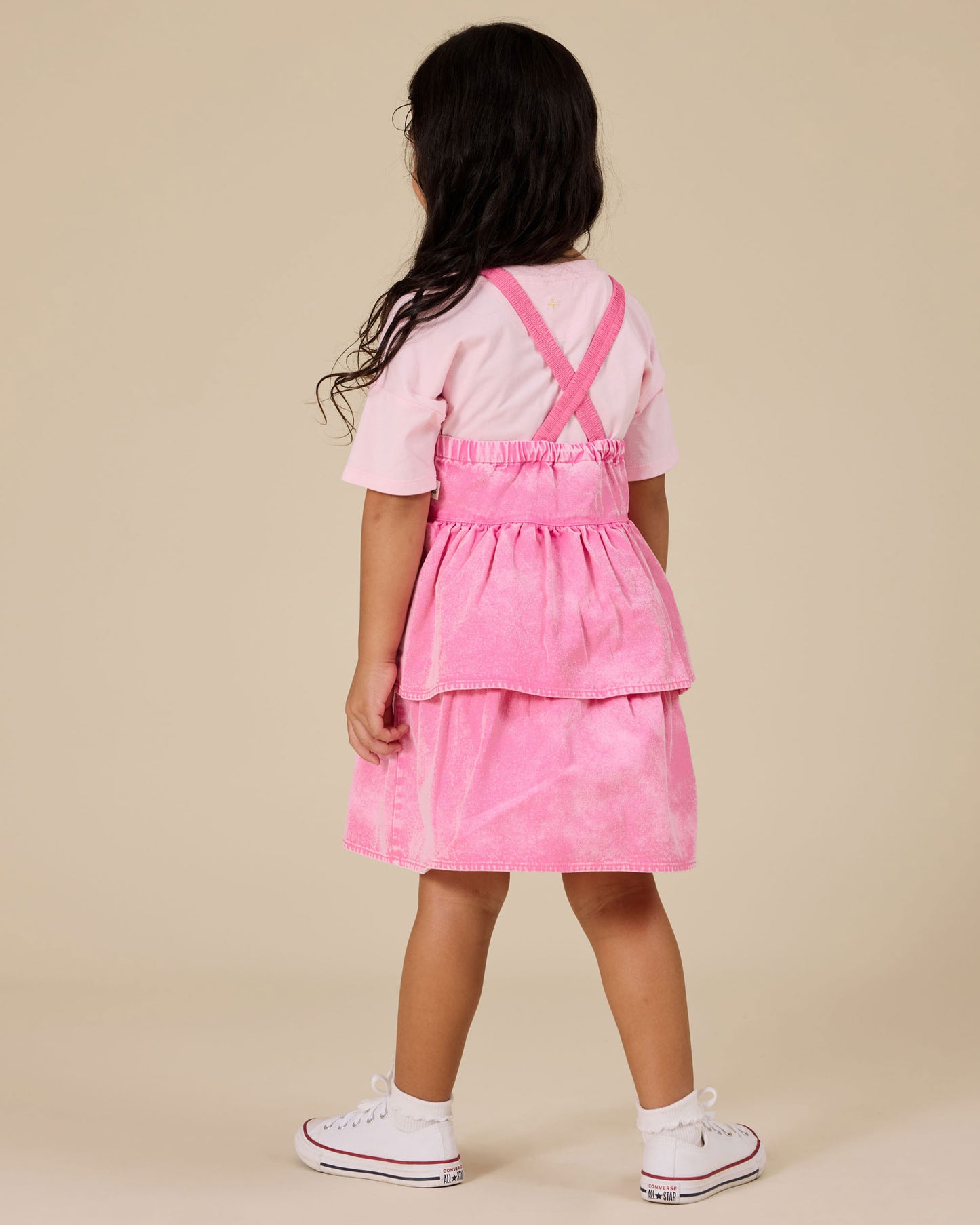 Goldie + Ace Saskia Denim Frill Pinafore Dress