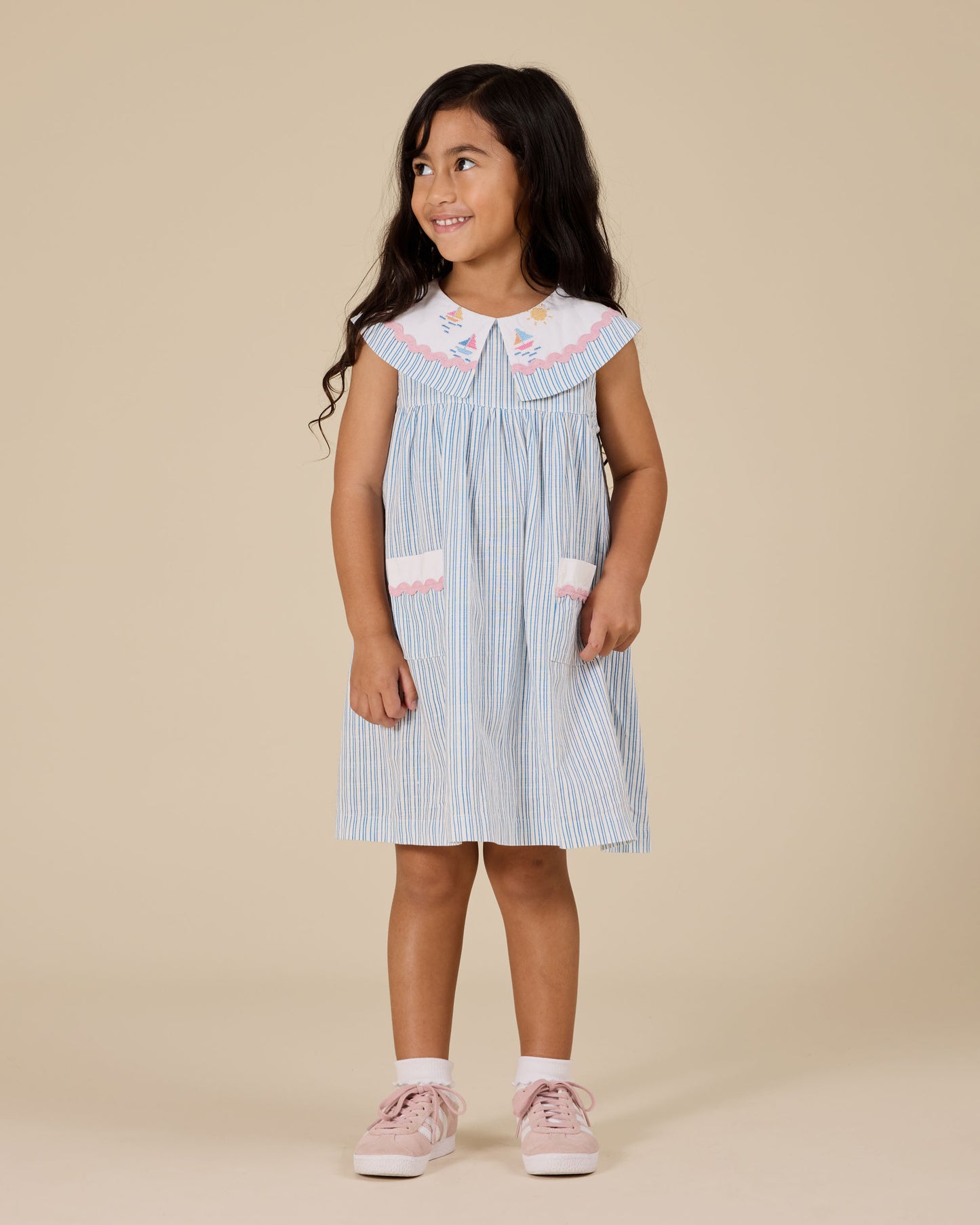Goldie + Ace Sailor Stripe Lucy Collared Dress