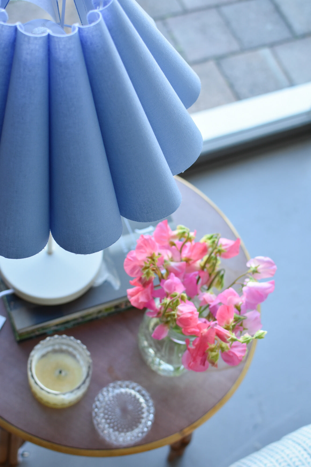 Cora Blue + White Table Lamp