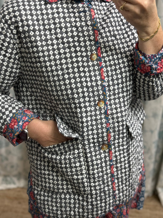Mandalay Patched Floral Quilt Jacket WAS $330