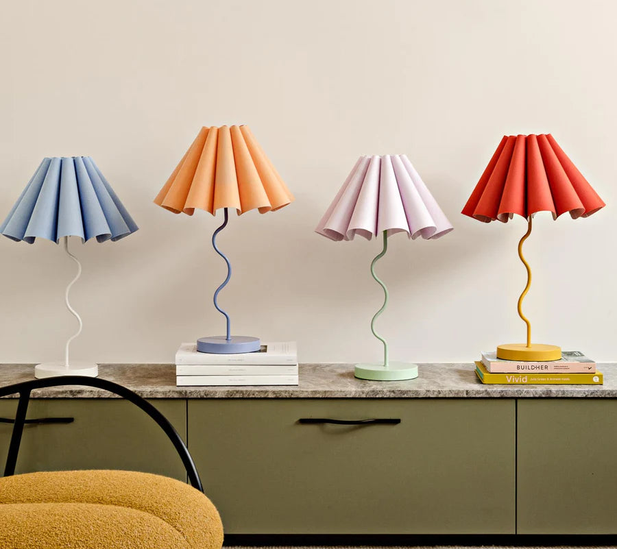 Cora Blue + White Table Lamp