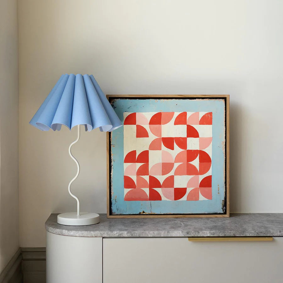 Cora Blue + White Table Lamp