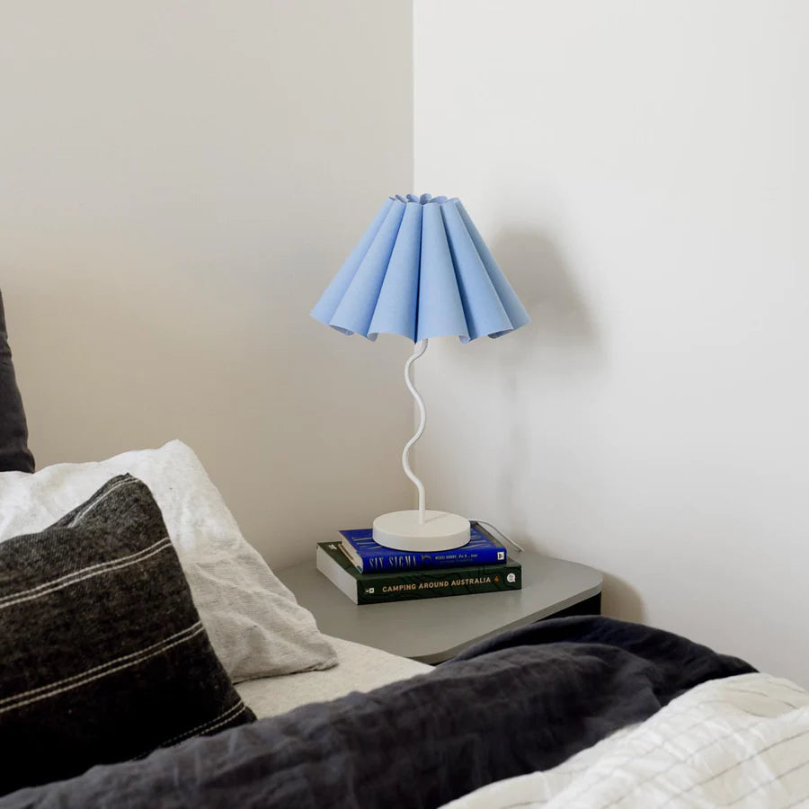 Cora Blue + White Table Lamp