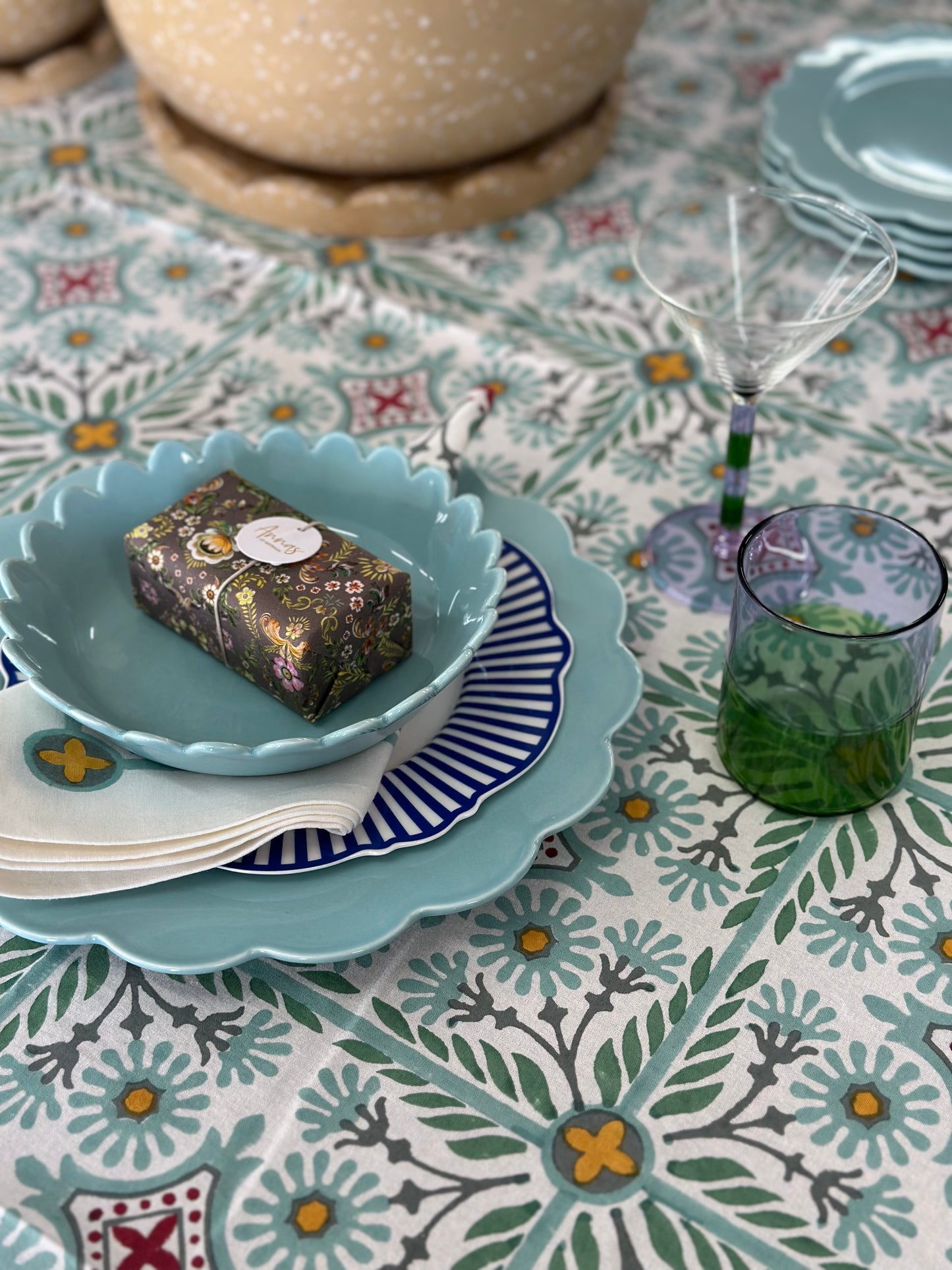 Mandalay Designs Tile Table Linen