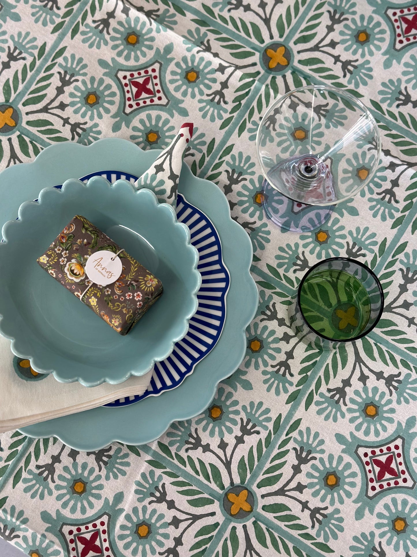 Mandalay Designs Tile Table Linen