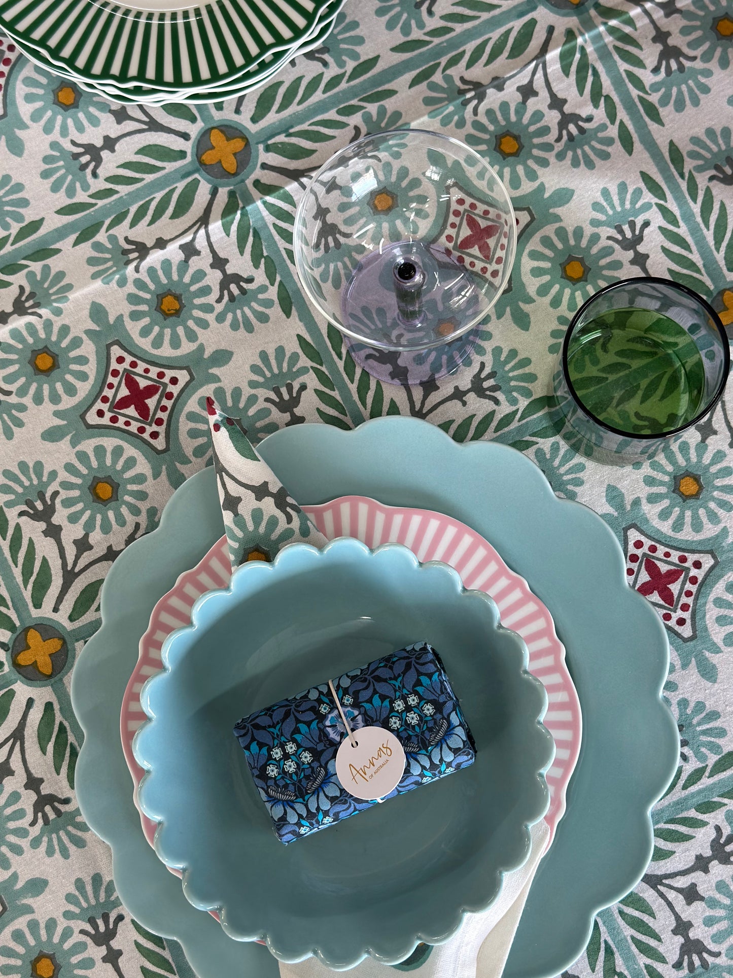 Mandalay Designs Tile Table Linen