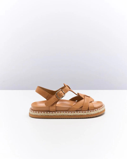 Walnut Indigo Leather Sandal