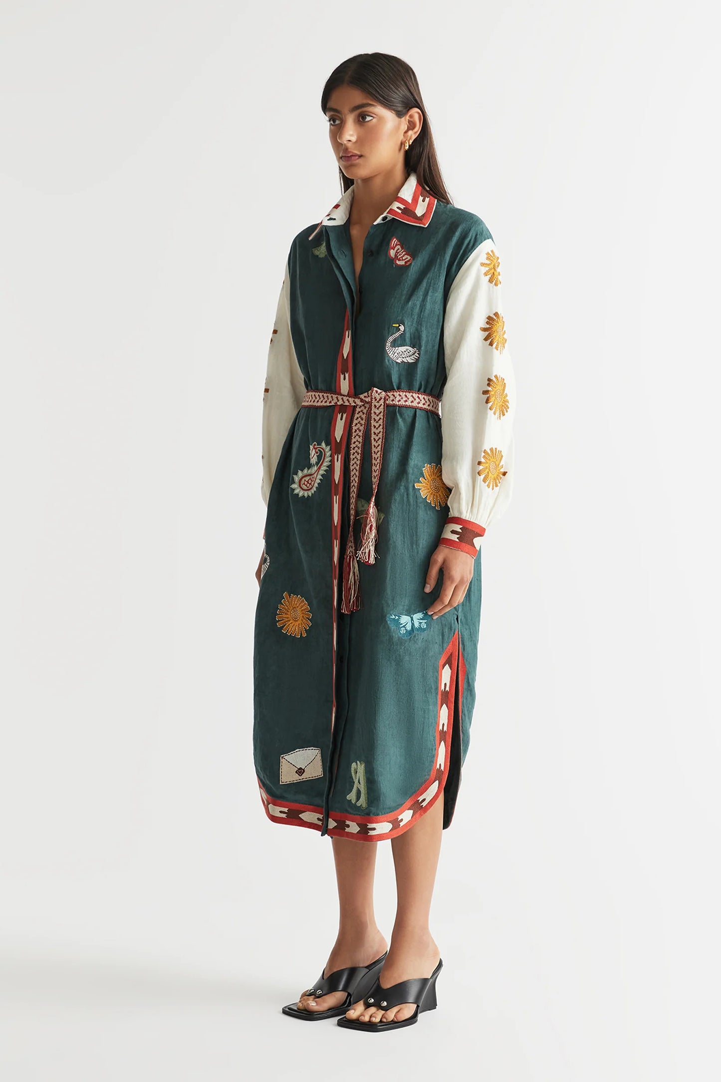 Antipodean Quincy Belted Shirtdress