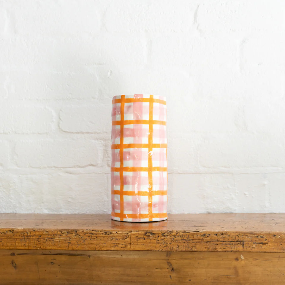 Noss. Large Gingham Vase