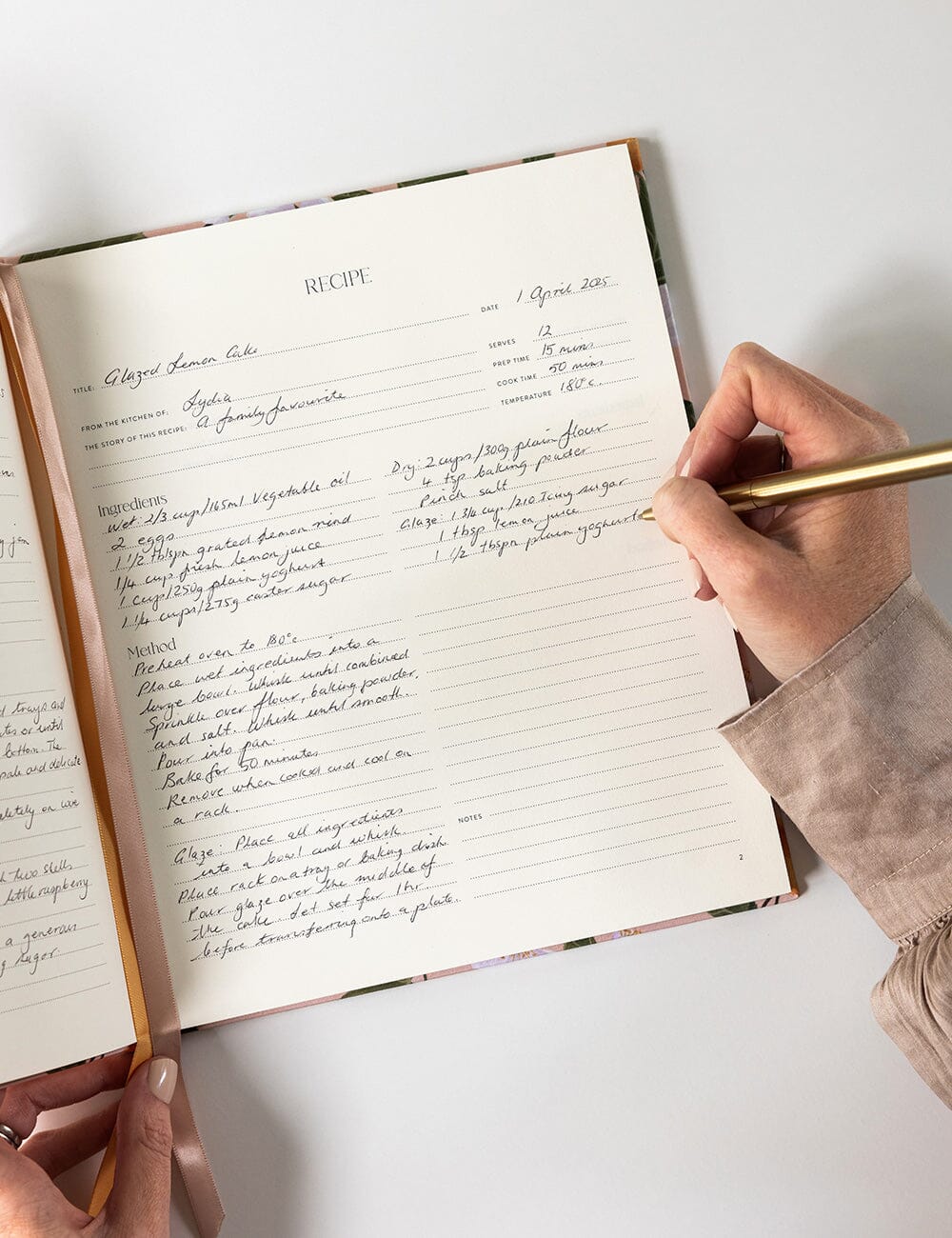 Bespoke Letterpress Heirloom Recipe Book Journal