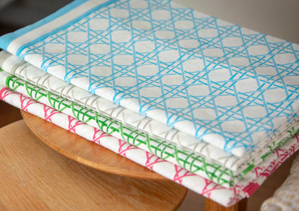 Mandalay Designs Rattan Blue Table Linen