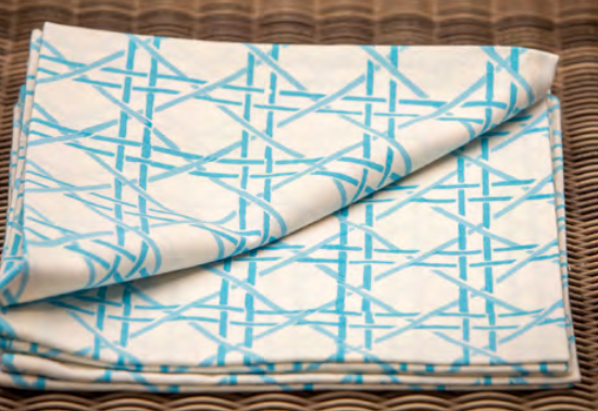 Mandalay Designs Rattan Blue Table Linen