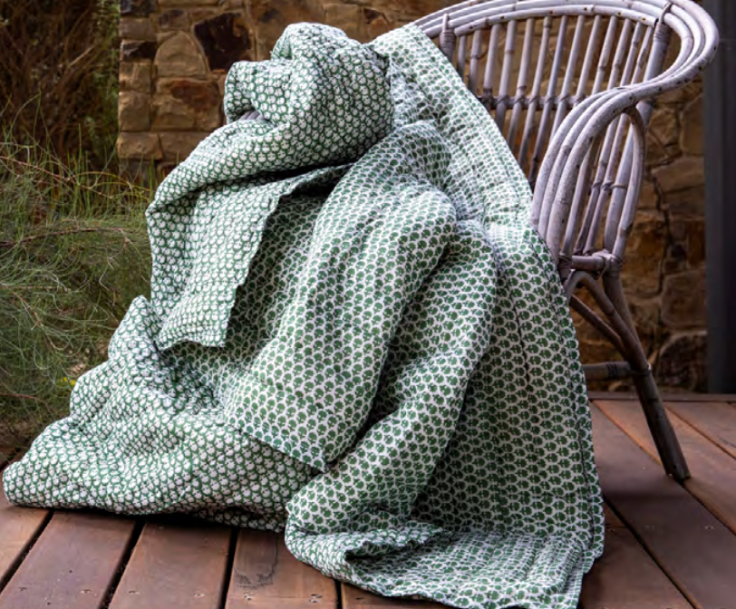 Mandalay Designs Petal Green Bed Linen