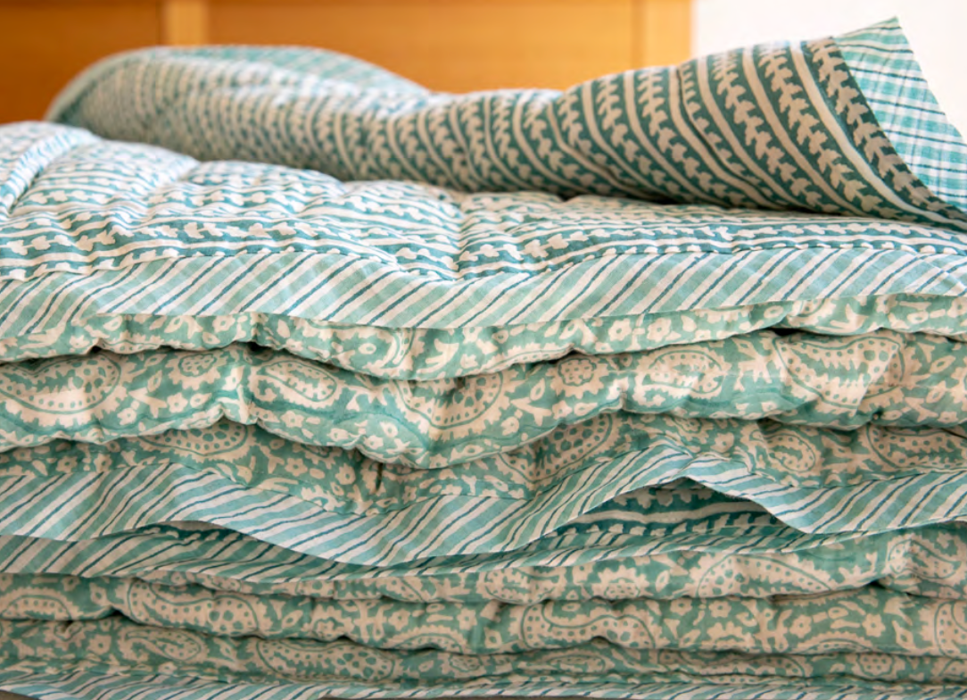 Mandalay Designs Paisley Vines Nile Blue Bed Linen