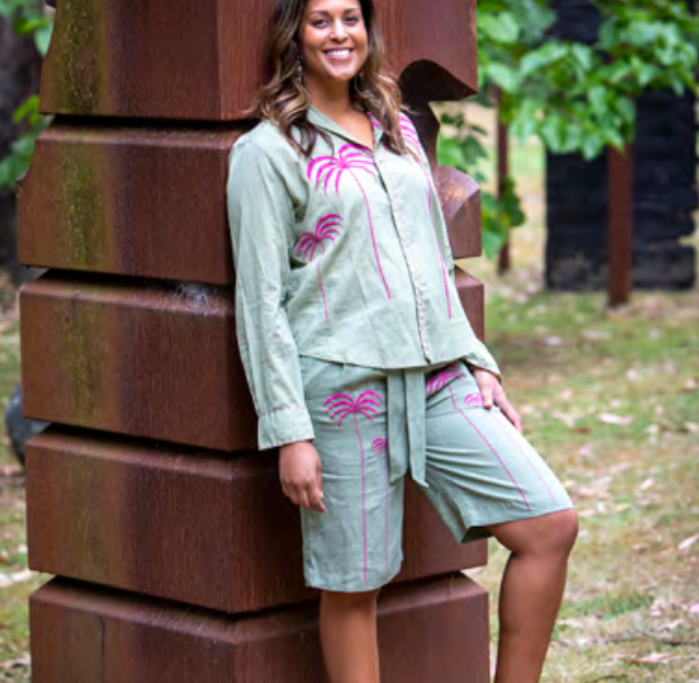Mandalay Palm Embroidered Shirt