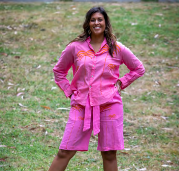 Mandalay Palm Embroidered Shirt