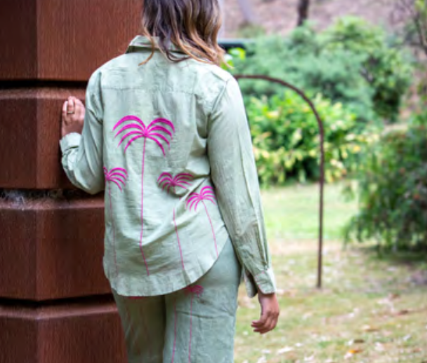 Mandalay Palm Embroidered Shirt