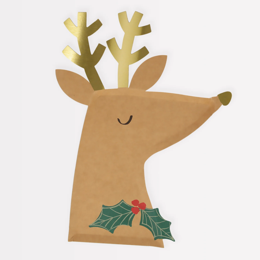 Reindeer with Holly Plates WAS $20