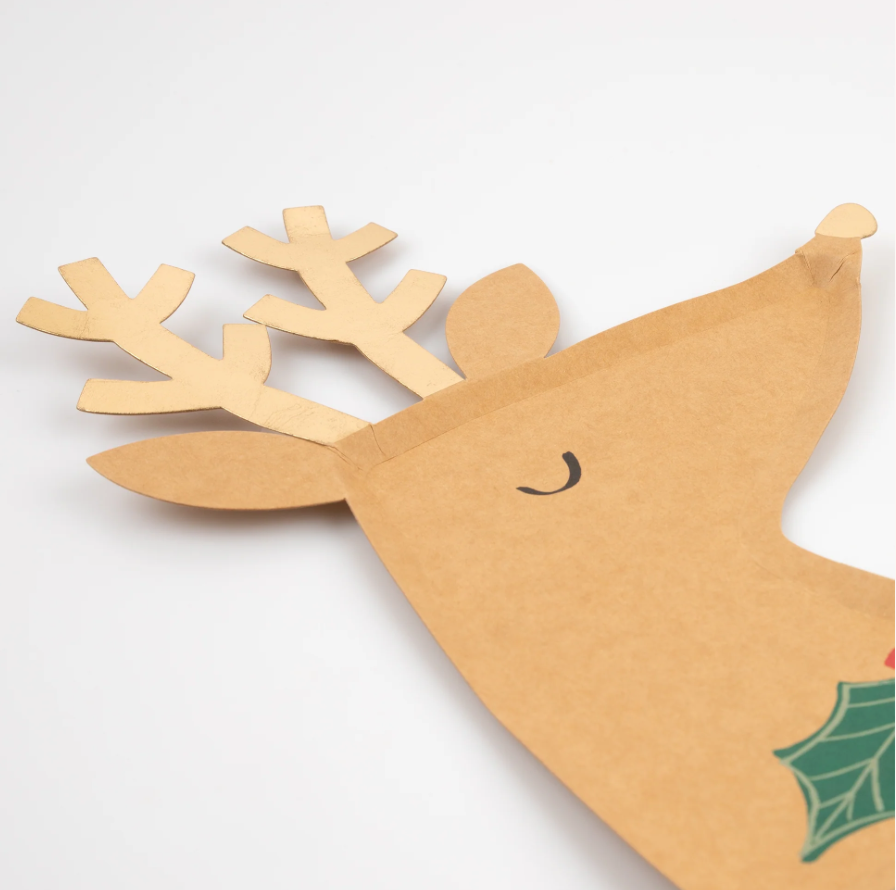 Reindeer with Holly Plates WAS $20