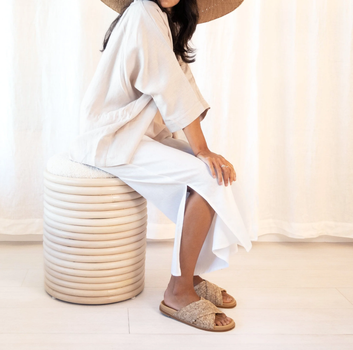 Tanora Tatan Raffia Slides