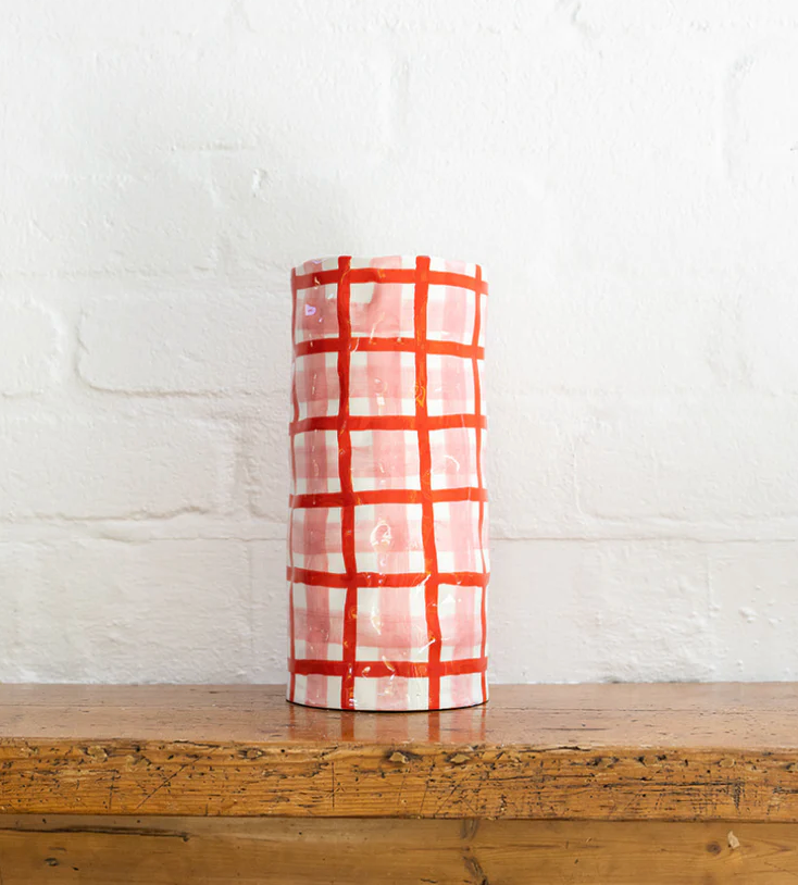 Noss. Large Gingham Vase