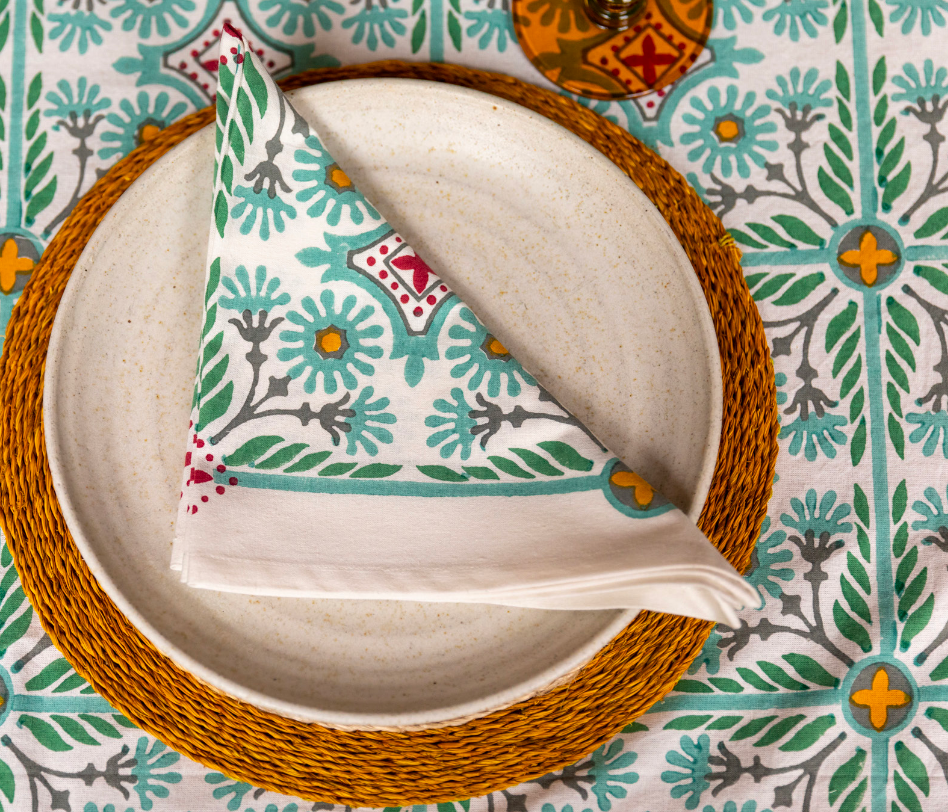 Mandalay Designs Tile Table Linen