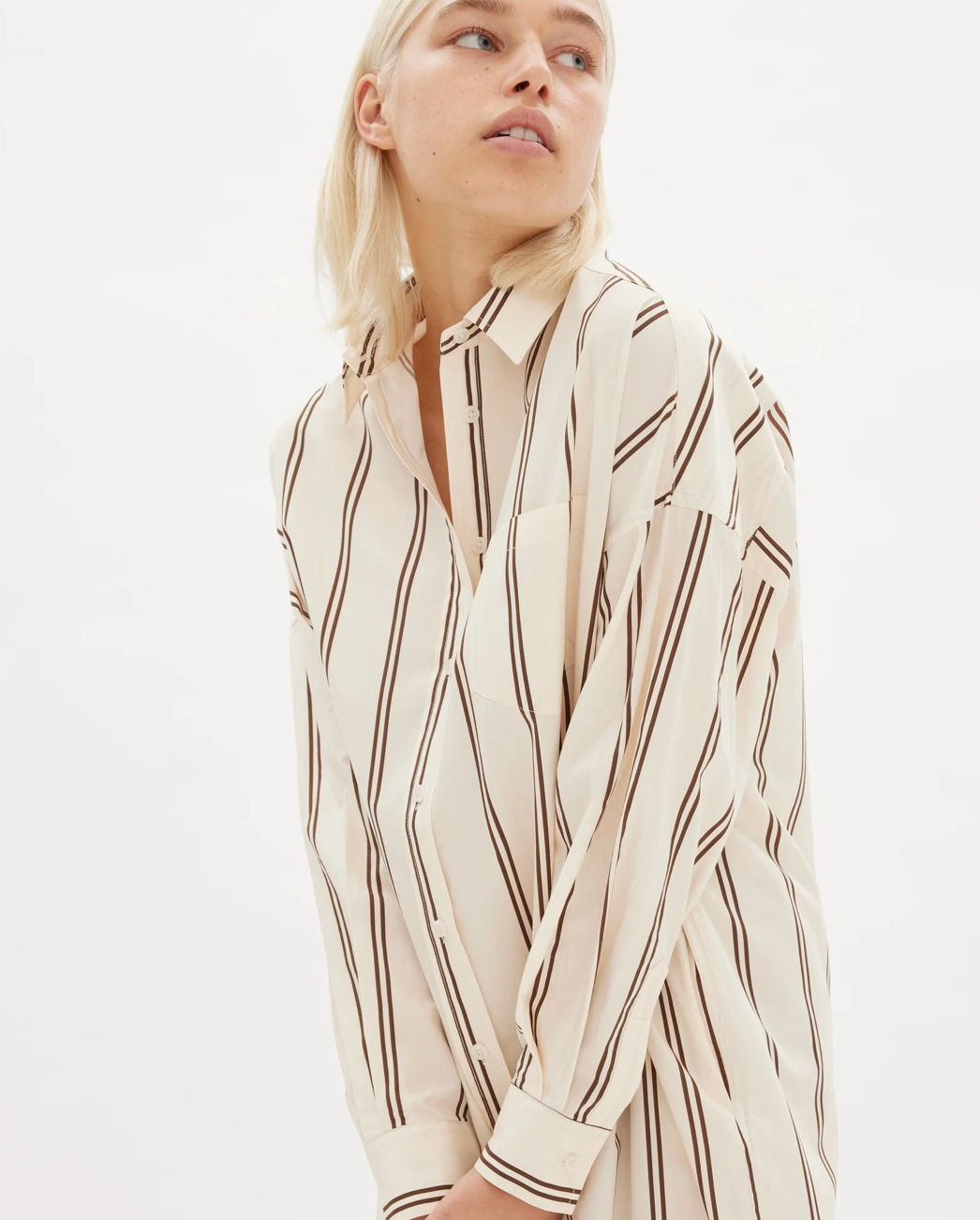 LMND Chiara Shirt Dress Maxi - Stripes