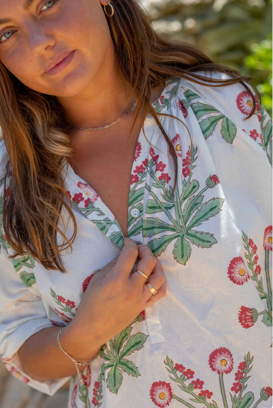 Mandalay Seaweed Flower Shirt WAS $170