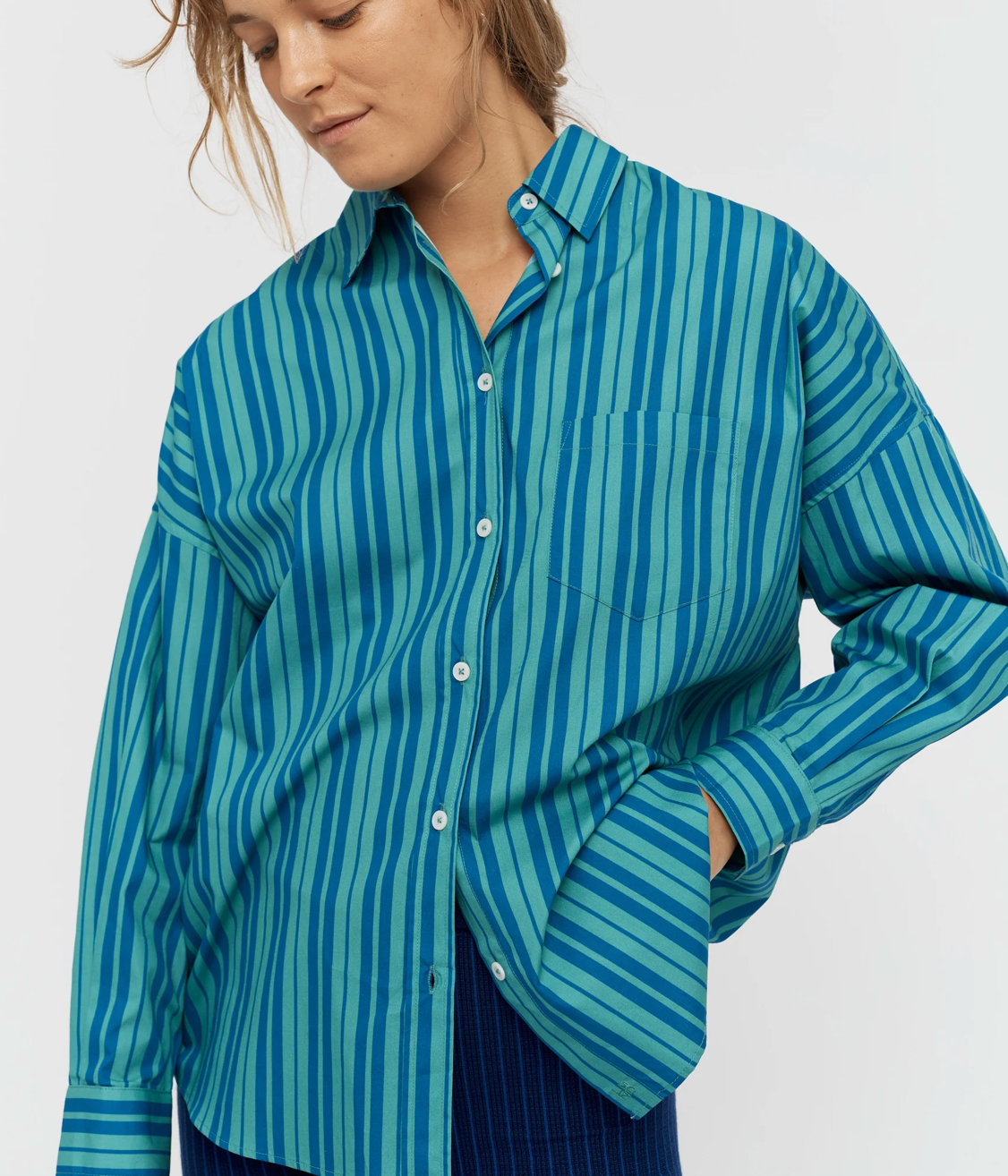 LMND Chiara Classic Stripe Shirt WAS $190