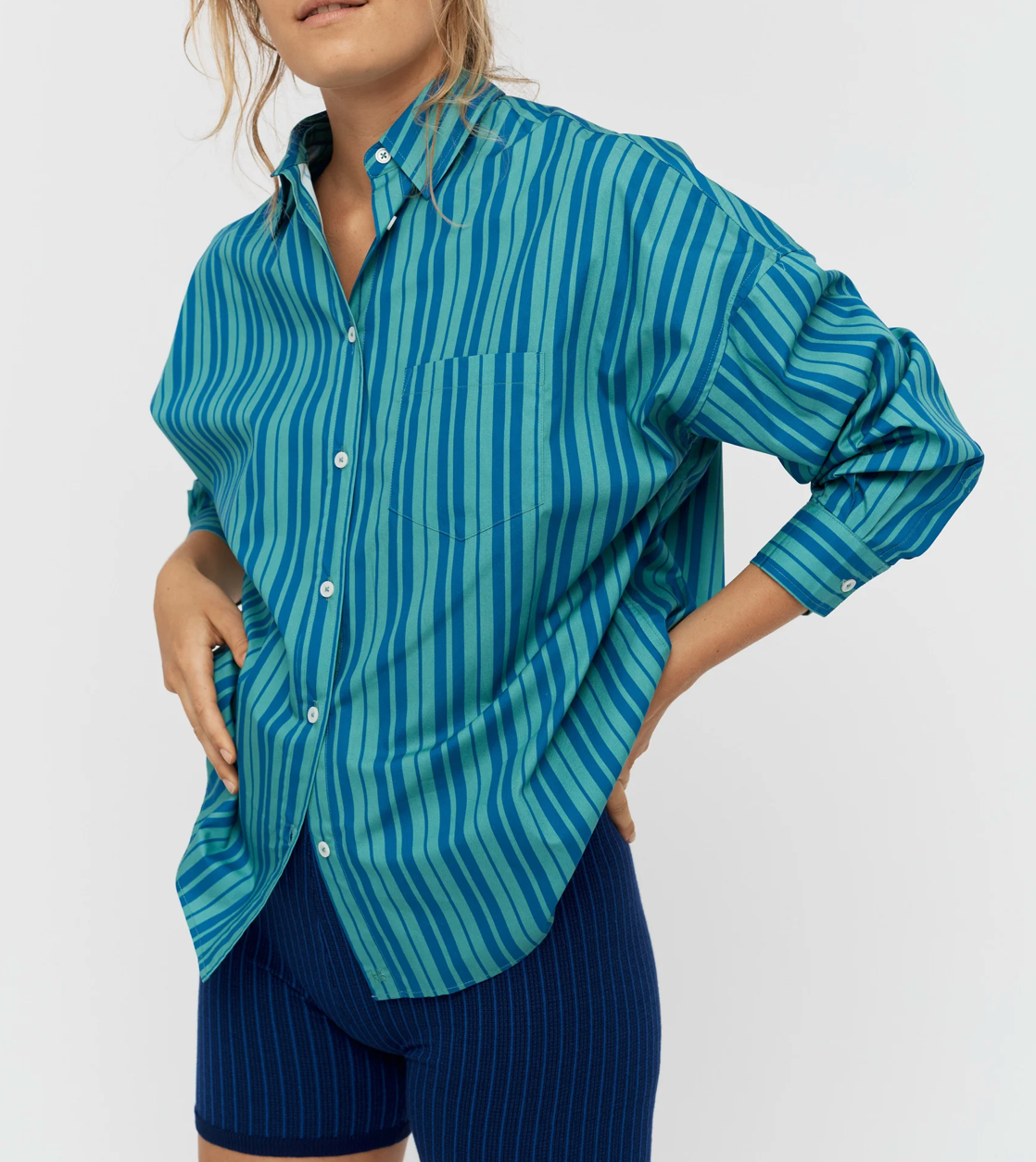 LMND Chiara Classic Stripe Shirt WAS $190