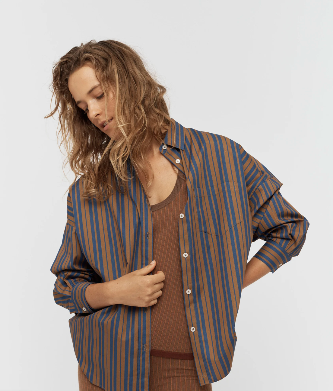 LMND Chiara Classic Stripe Shirt WAS $190