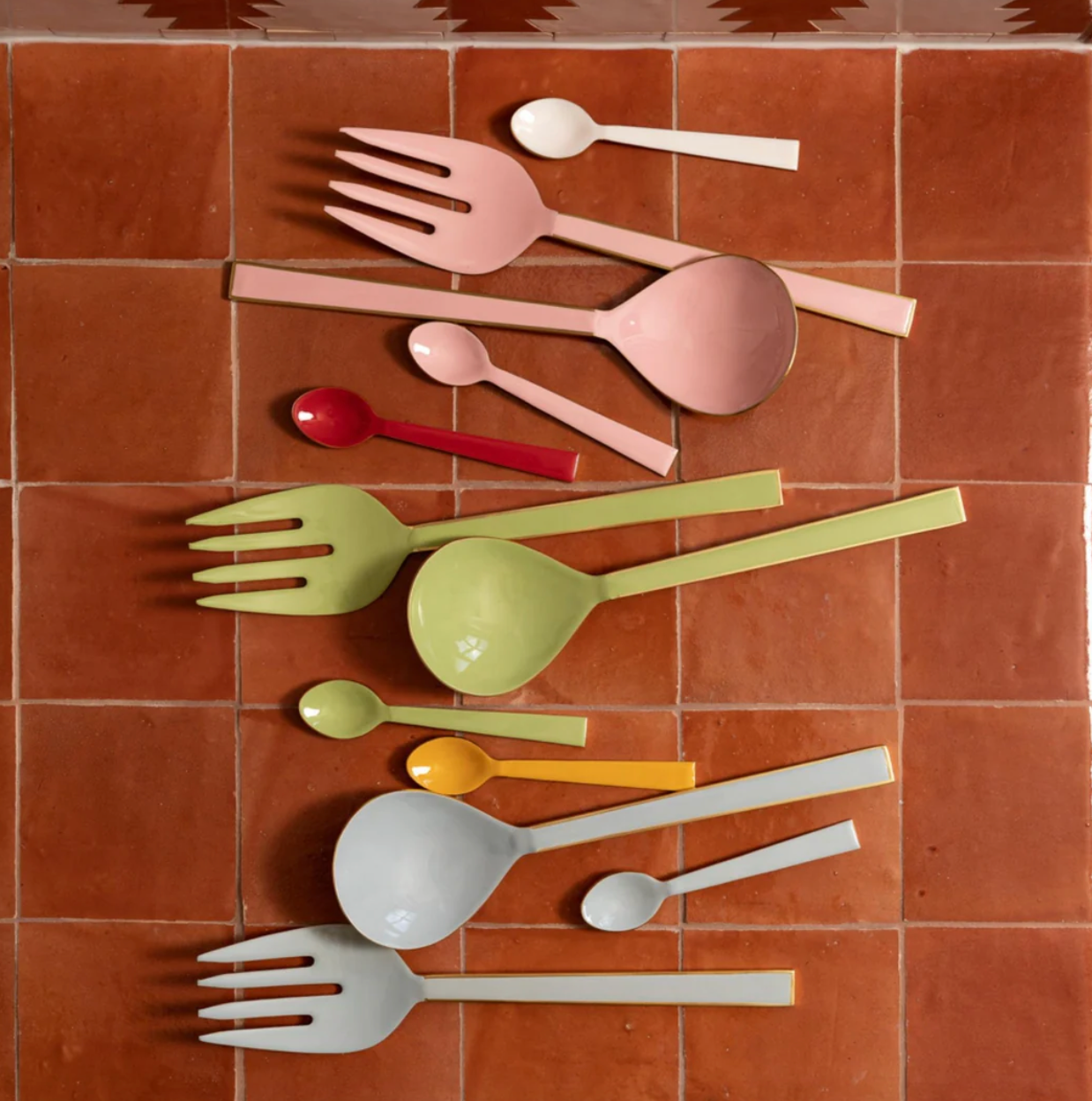 B & N Enamel Teaspoons