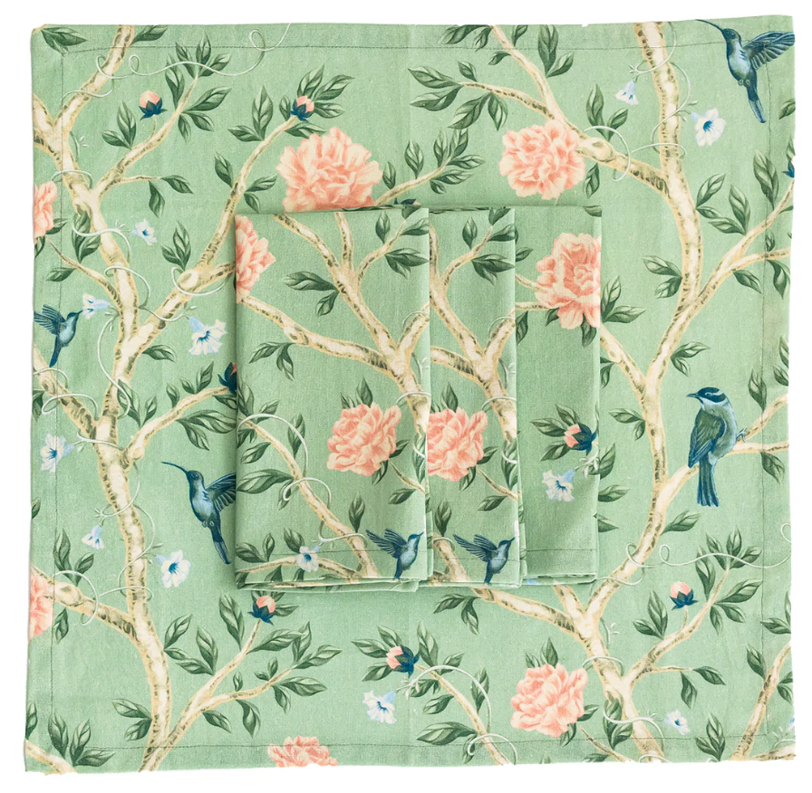 Shirley Chinoiserie Green Table Linen