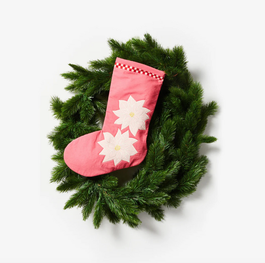 Bonnie & Neil Poinsettia Pink Christmas Stocking WAS $80