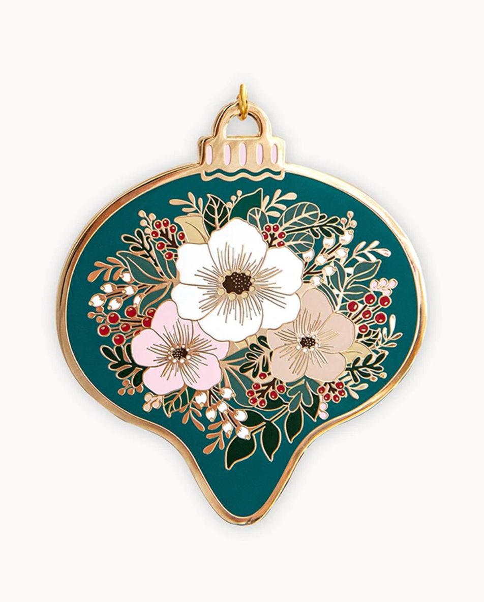 Bespoke Letterpress Fine Enamel Christmas Ornament
